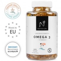 Omega 3+Vitamina E. Alta dosis de ácidos grasos Omega 3, 2000mg.